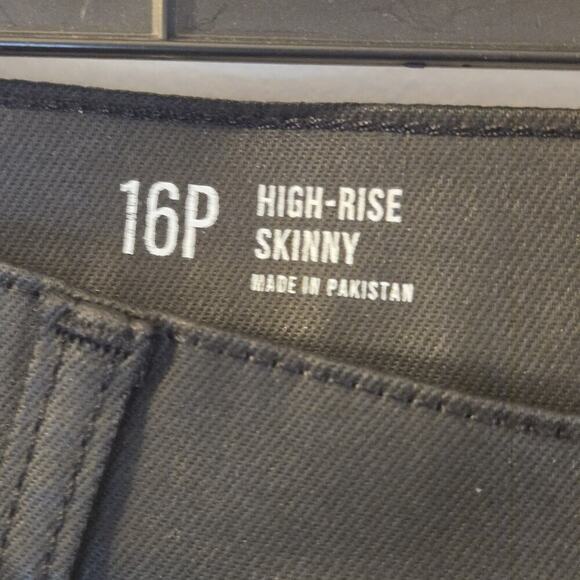 ANA Leather Look Coated Denim High Rise Skinny Leg Pants Jeans 16P Plus Petite - Picture 3 of 8